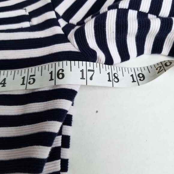 Merona Navy White Striped Blazer M Preppy Coastal Nautical Stretch - Picture 8 of 10